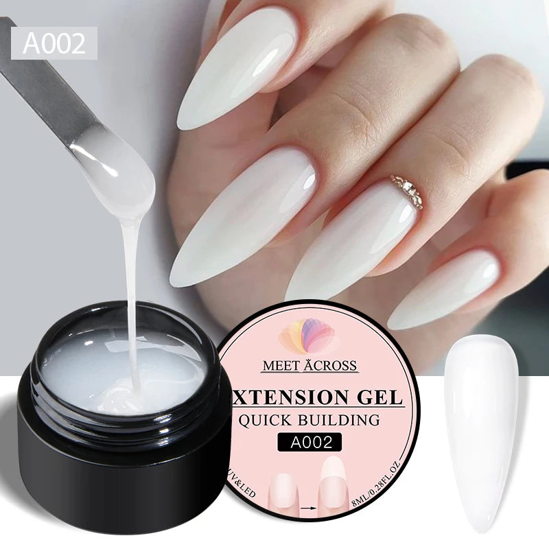 8ml Milky White Quick Extension Nail Gel Polish Soak Off UV/LED Long Lasting Building Nail Art Gel Varnish for Nails Manicure
