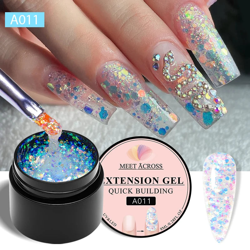 8ml Milky White Quick Extension Nail Gel Polish Soak Off UV/LED Long Lasting Building Nail Art Gel Varnish for Nails Manicure