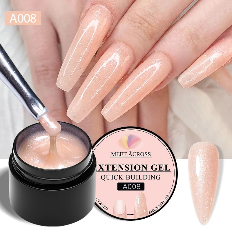 8ml Milky White Quick Extension Nail Gel Polish Soak Off UV/LED Long Lasting Building Nail Art Gel Varnish for Nails Manicure