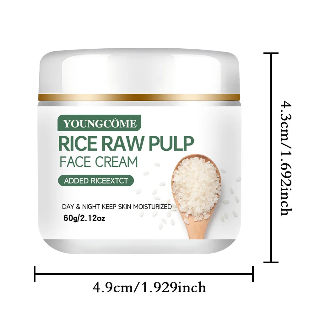 Rice Raw Pulp Face Cream Moisturiser Facial Anti Aging Whitening Skin Care Repair Fade Fine Lines Wrinkle Remover Face Cream
