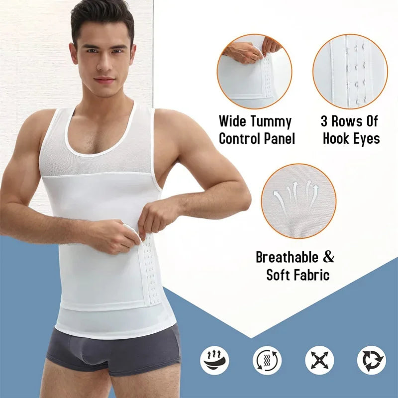 Men's Body Shaper Compression Vest Abdomen Shapewear Tummhttps://admin.shopify.com/store/3rvc1t-te/productsy Slimming Sheath Gynecomastia Shapers Corset Waist Trainer Fajas Tops